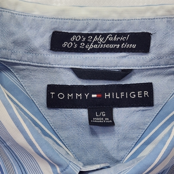 TOMMY Hilfiger Blue Stripes Dress Shirt - Picture 7 of 7